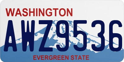 WA license plate AWZ9536
