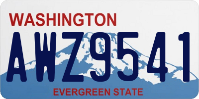 WA license plate AWZ9541