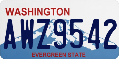 WA license plate AWZ9542