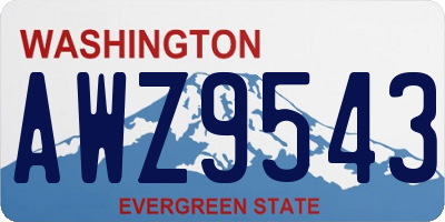 WA license plate AWZ9543