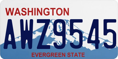 WA license plate AWZ9545