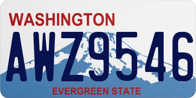 WA license plate AWZ9546