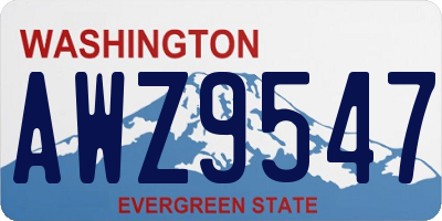 WA license plate AWZ9547
