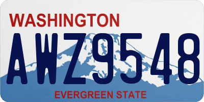 WA license plate AWZ9548