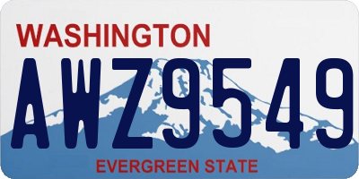 WA license plate AWZ9549