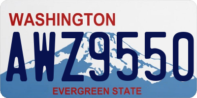 WA license plate AWZ9550