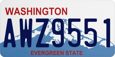 WA license plate AWZ9551