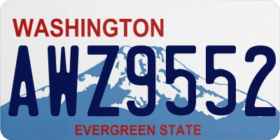 WA license plate AWZ9552