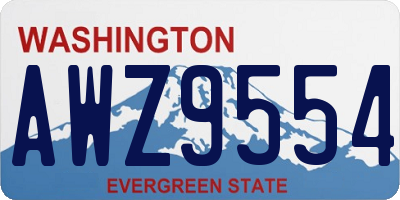 WA license plate AWZ9554