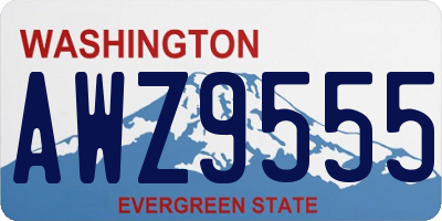 WA license plate AWZ9555