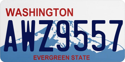 WA license plate AWZ9557