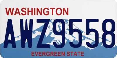 WA license plate AWZ9558