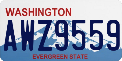 WA license plate AWZ9559