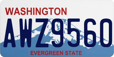 WA license plate AWZ9560