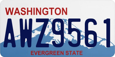 WA license plate AWZ9561
