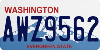 WA license plate AWZ9562