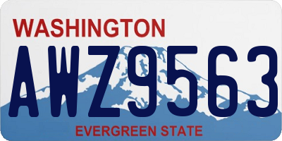 WA license plate AWZ9563