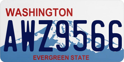 WA license plate AWZ9566