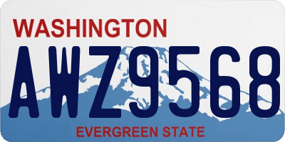 WA license plate AWZ9568