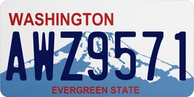 WA license plate AWZ9571