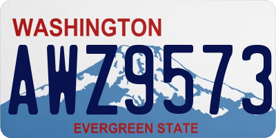 WA license plate AWZ9573