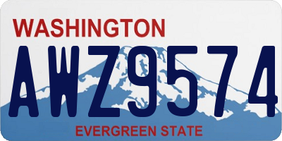 WA license plate AWZ9574