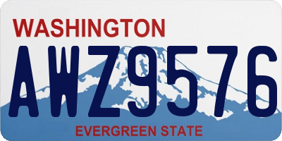 WA license plate AWZ9576
