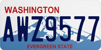 WA license plate AWZ9577