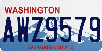 WA license plate AWZ9579