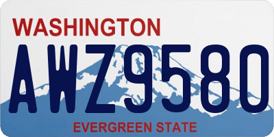 WA license plate AWZ9580