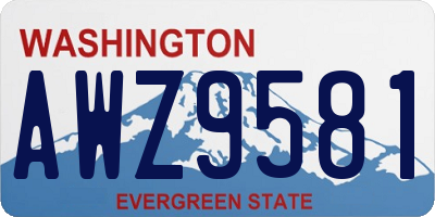 WA license plate AWZ9581