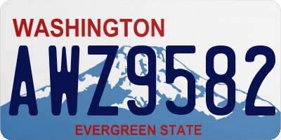 WA license plate AWZ9582