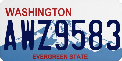 WA license plate AWZ9583