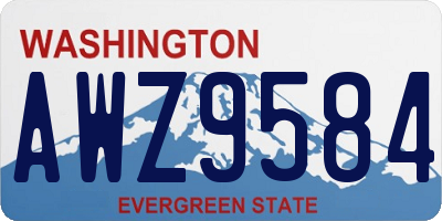 WA license plate AWZ9584