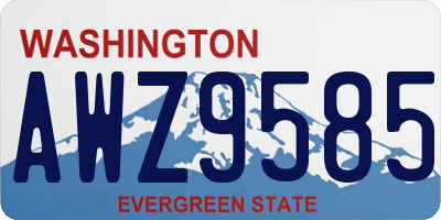 WA license plate AWZ9585