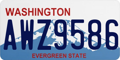 WA license plate AWZ9586