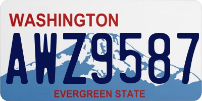 WA license plate AWZ9587