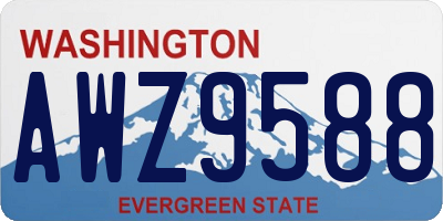 WA license plate AWZ9588