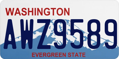 WA license plate AWZ9589