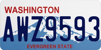 WA license plate AWZ9593