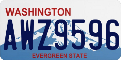 WA license plate AWZ9596