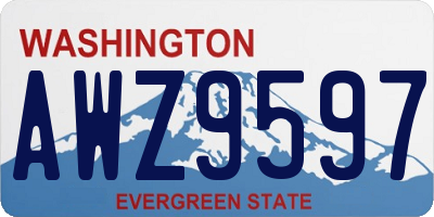 WA license plate AWZ9597