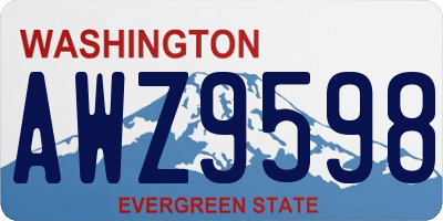 WA license plate AWZ9598