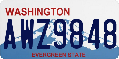 WA license plate AWZ9848