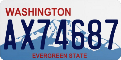 WA license plate AX74687