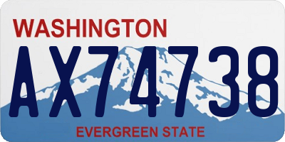 WA license plate AX74738