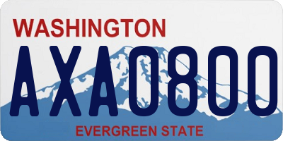 WA license plate AXA0800