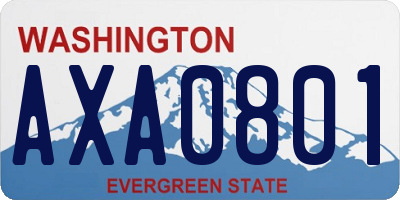WA license plate AXA0801