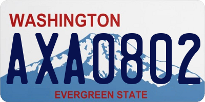WA license plate AXA0802