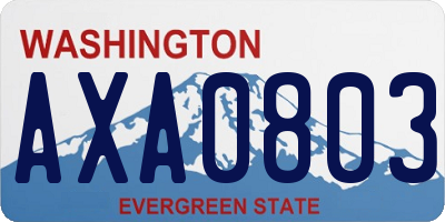 WA license plate AXA0803